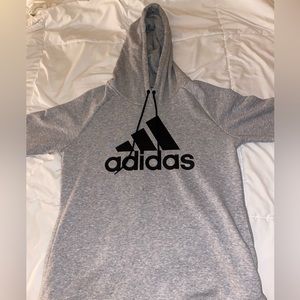 Adidas Gray and Black Spellout Hoodie w/ Logo